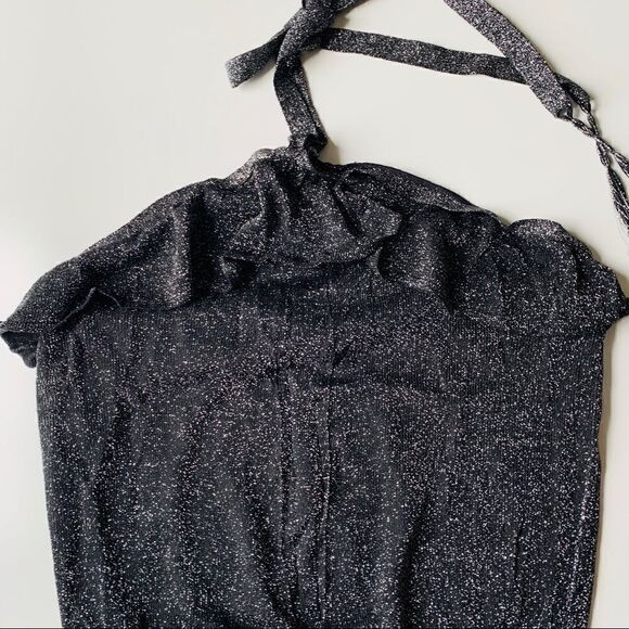 NEW YORK & COMPANY BLACK HALTER BLOUSE - Picture 14 of 15